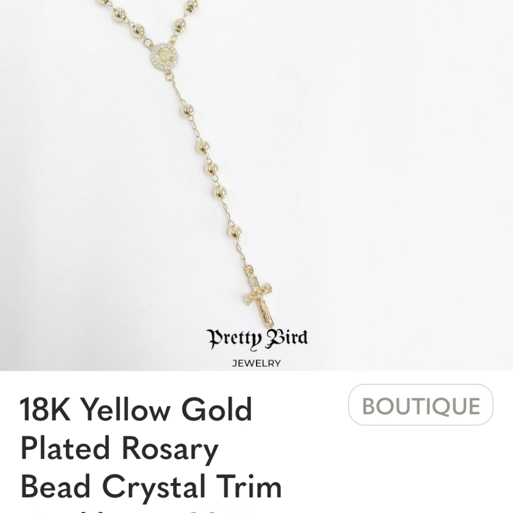 Pretty Bird Gold Plated Rosary Necklace